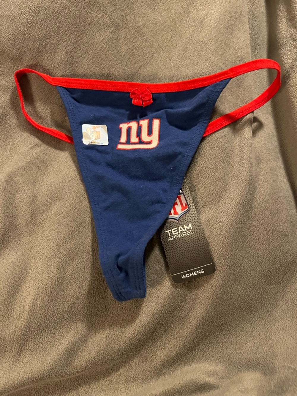 NFL New York Giants Navy Blue & Red Women's Thong Panty